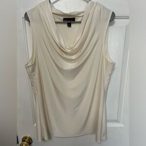 Cowl neckline ivory lined shell by Dana Bachman large.